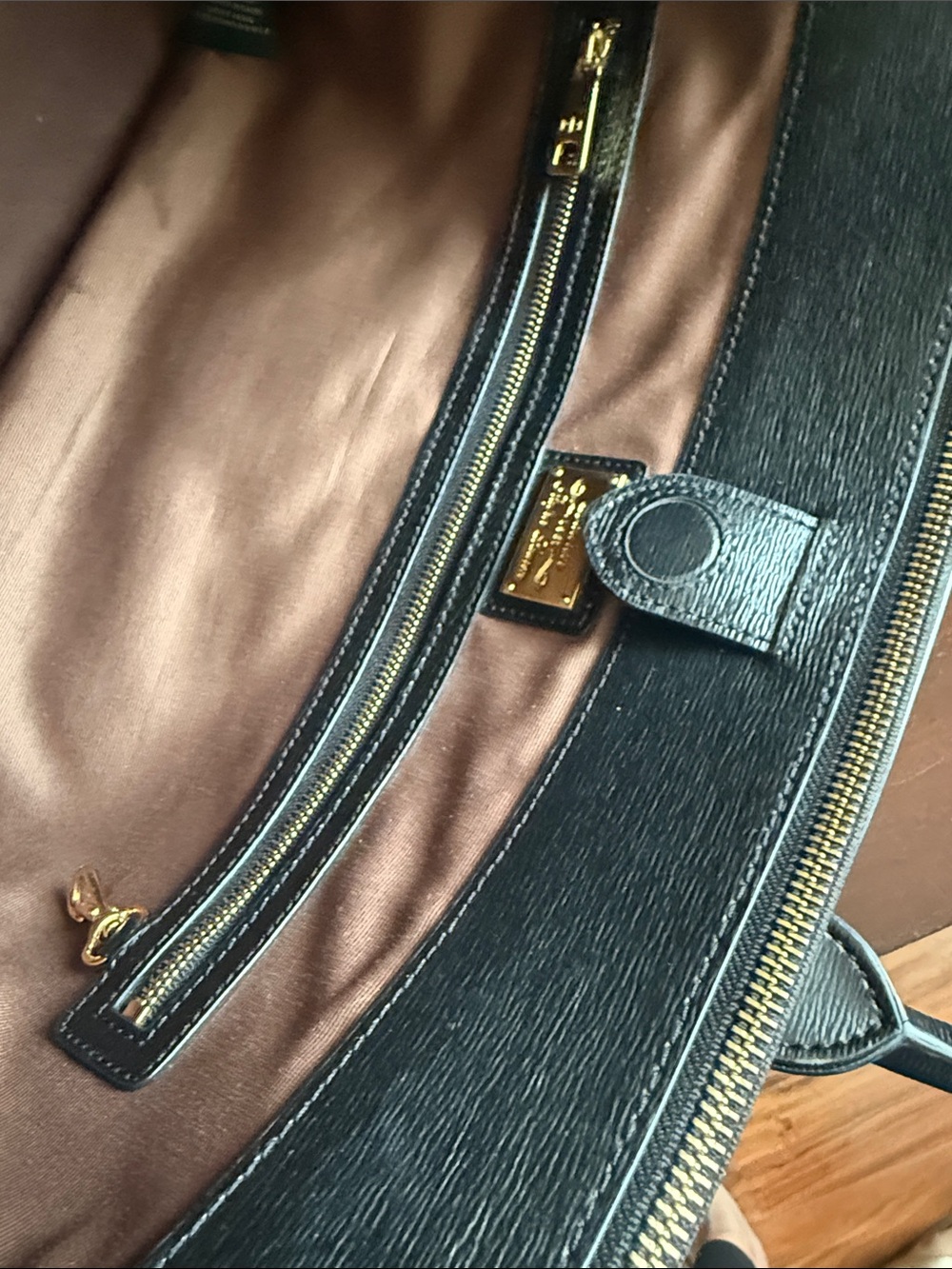 LAUREN Ralph Lauren 🖤NEWBURY🖤 DOUBLE ZIP LARGE TOTE BAG 🌟EUC🌟 - Picture 13 of 17